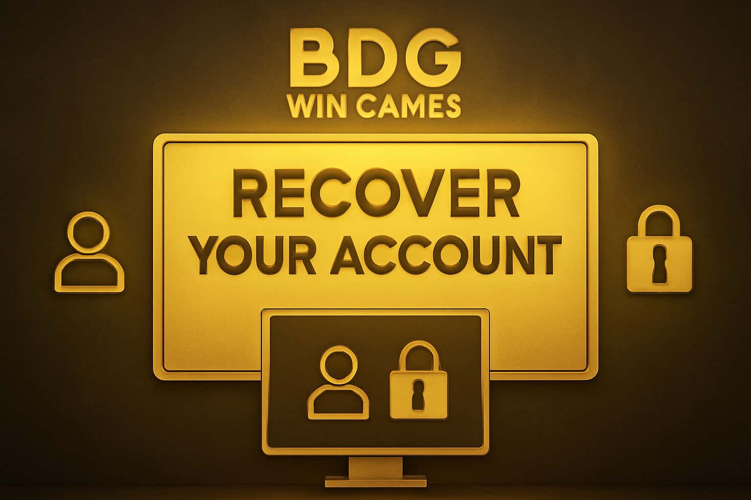 An informational scene illustrating account recovery for BDG Win Games.