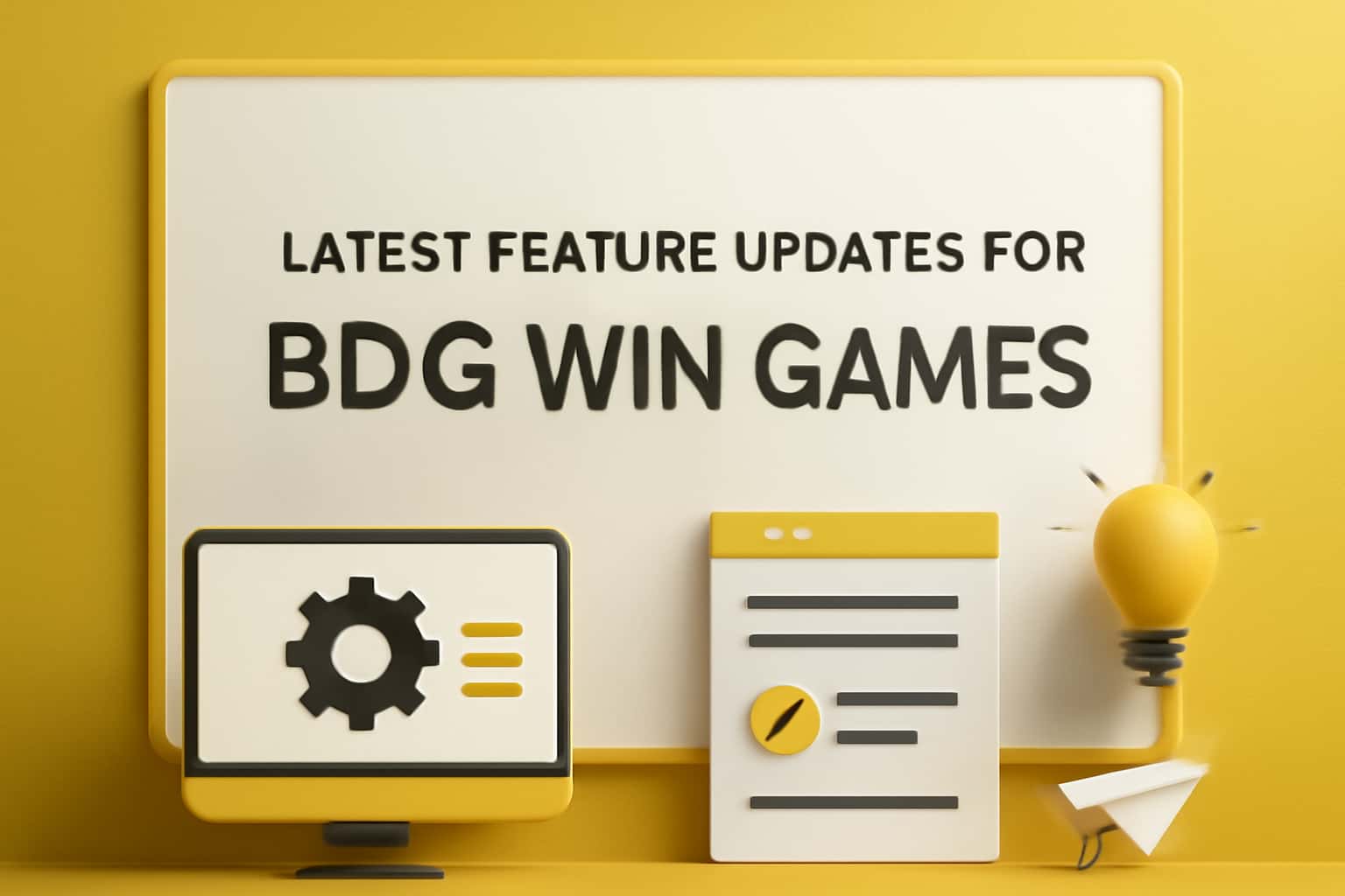 An informational scene showcasing the latest updates for BDG Win Games.