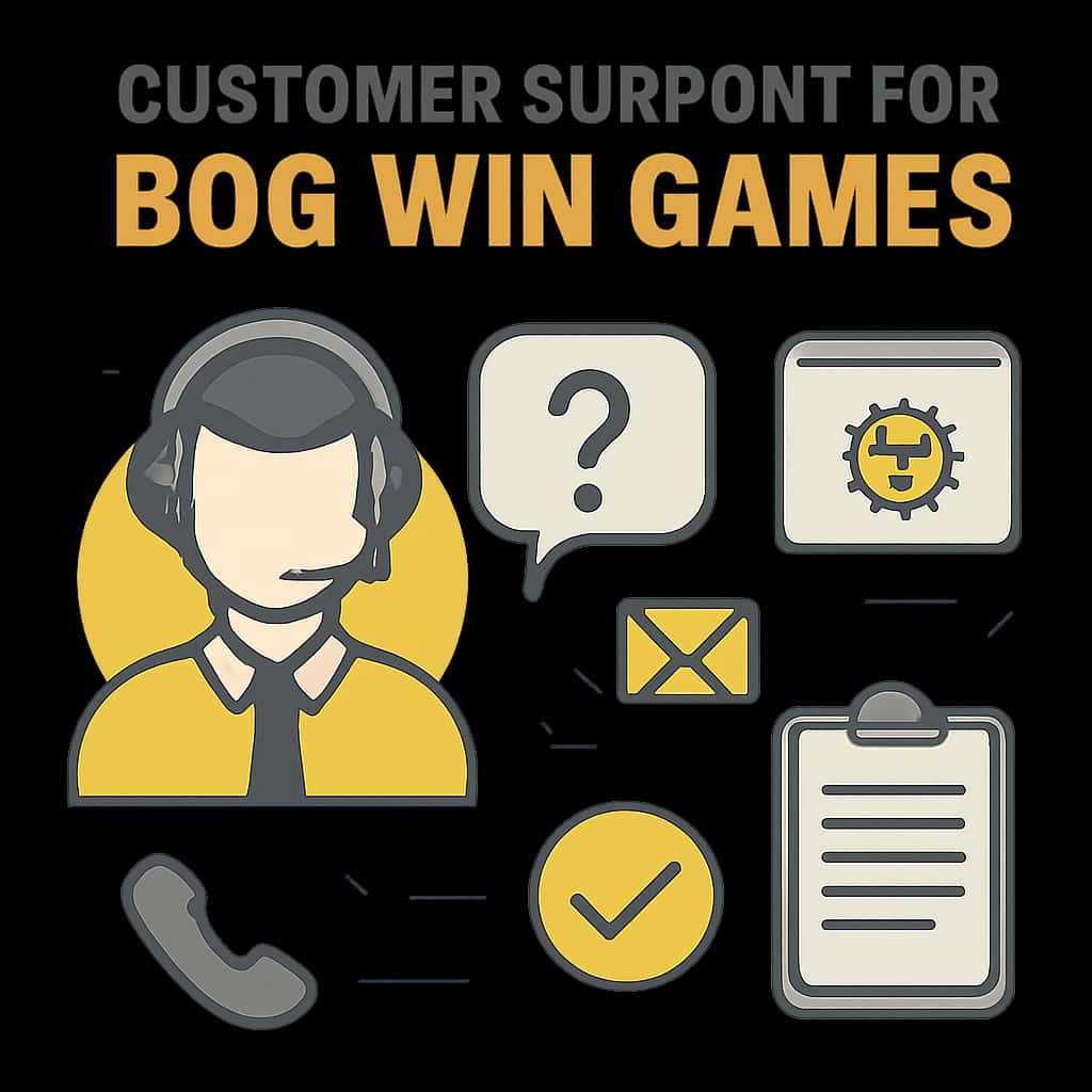 Illustration explaining customer support options for BDG Win Games.