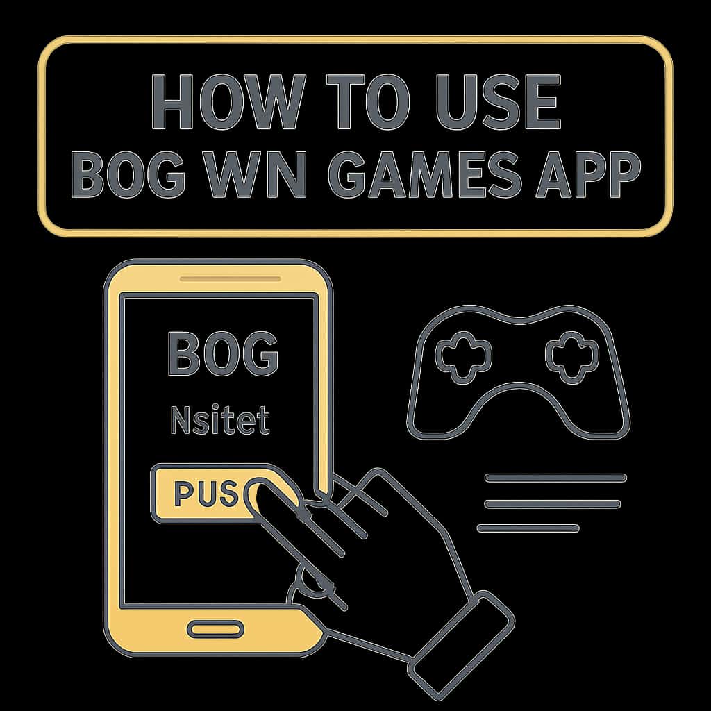 An illustration detailing the usage of the BDG Win Games app.